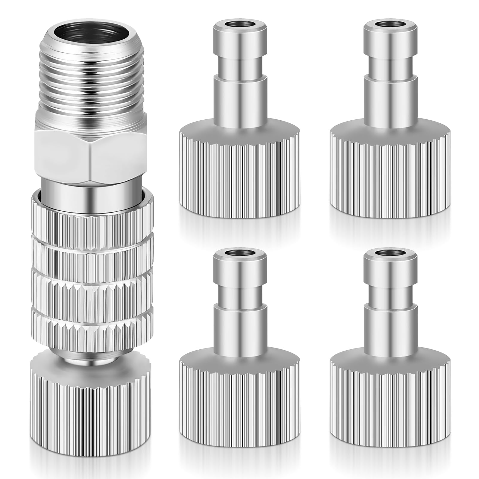 5 PCS 1/8 Inch Male Fitting Adapters and Female Connector Adjustment Control Valve Airbrush Hose, Airbrush Accessories, Airbrush Quick Release Coupling Disconnect Adapter Kit