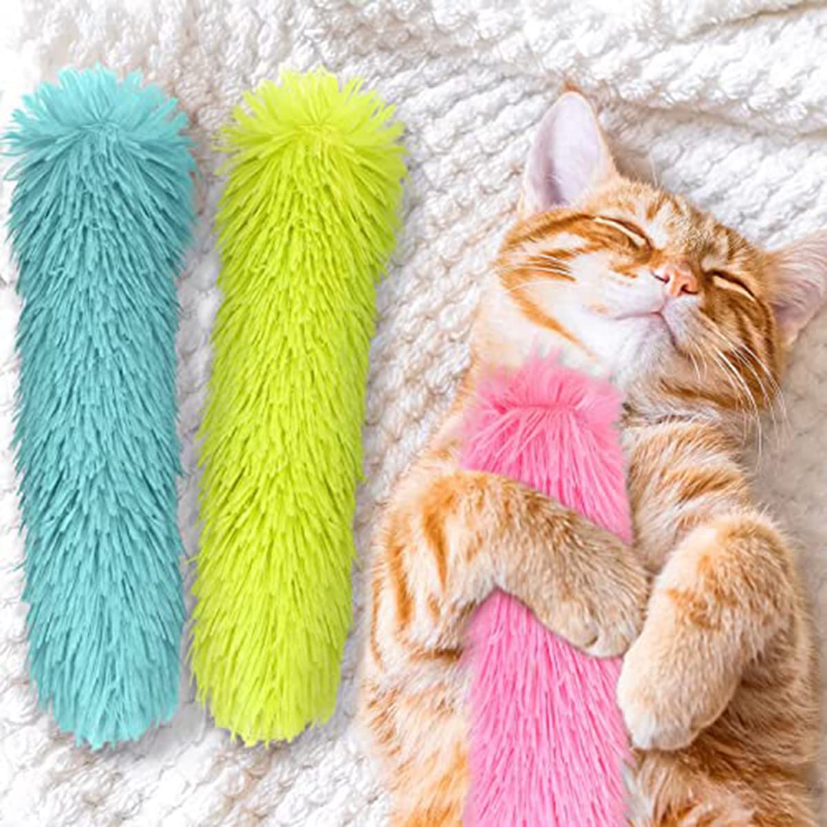 DUJIAOSHOU 3 Pack Catnip Toys for Cats Cat Kicker Toys Interactive Cat Toy Indoor Kitty Kick Pillow Toy for All Kittens and Puppies