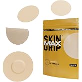 Skin Grip MAX Freestyle Libre 2 Sensor Covers Non-Fraying, Extreme CGM Tape | Waterproof and Sweatproof Continuous Glucose Monitor Patches, Libre Sensor Protection Covers, 10-Pack, Tan