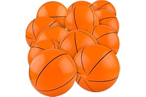 durony 12 Pieces Basketball Beach Ball 11 Inch Inflatable Basketball Bouncing Sports Ball Bouncy Toy Favors for Basketball Birthday Party Summer Beach Pool Games Decorations