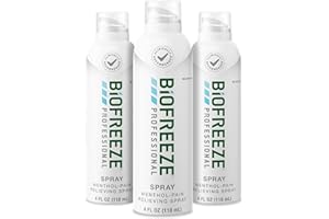 Biofreeze Professional Pain Relief Spray for Knee, Neck, Hip, Joint, Shoulder, & Simple Backache, Arthritis Pain Reliever, Sore Muscle Relief, Colorless Menthol Spray 4 Fl Oz (Pack of 3)