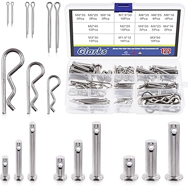 Sourcingmap® M8 X 80mm Flat Head Stainless Steel Round Clevis Pins 5