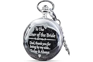 Father of The Bride Gifts from Daughter, Father of The Bride Gift from Bride 'Thank You for Being by My Side' Pocket Watch I 