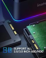 Inateck RGB Hard Drive Docking Station SA02003 USB 3.0 SATA Clone 2.5 3.5 HDD view 3