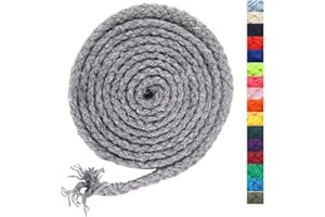 ALICE CATHERINE 5mm * 295ft Macrame Cord Natural Cotton Rope 8 Strand Braided Cotton String for Craft Knitting Thread for Wall Hanging and DIY Crafts(LGY)