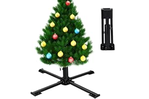 HOSKO Christmas Tree Stand, 2 Inch Diameter Artificial Christmas Tree Metal Ornament Holder, Heavy Duty Quadripod Rustproof Base Stand for Artificial Xmas Tree, Umbrella（ 2 Inch）