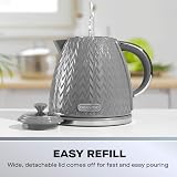Daewoo Argyle Kettle and Toaster Set Plastic 1700 ml Grey 3 W view 6