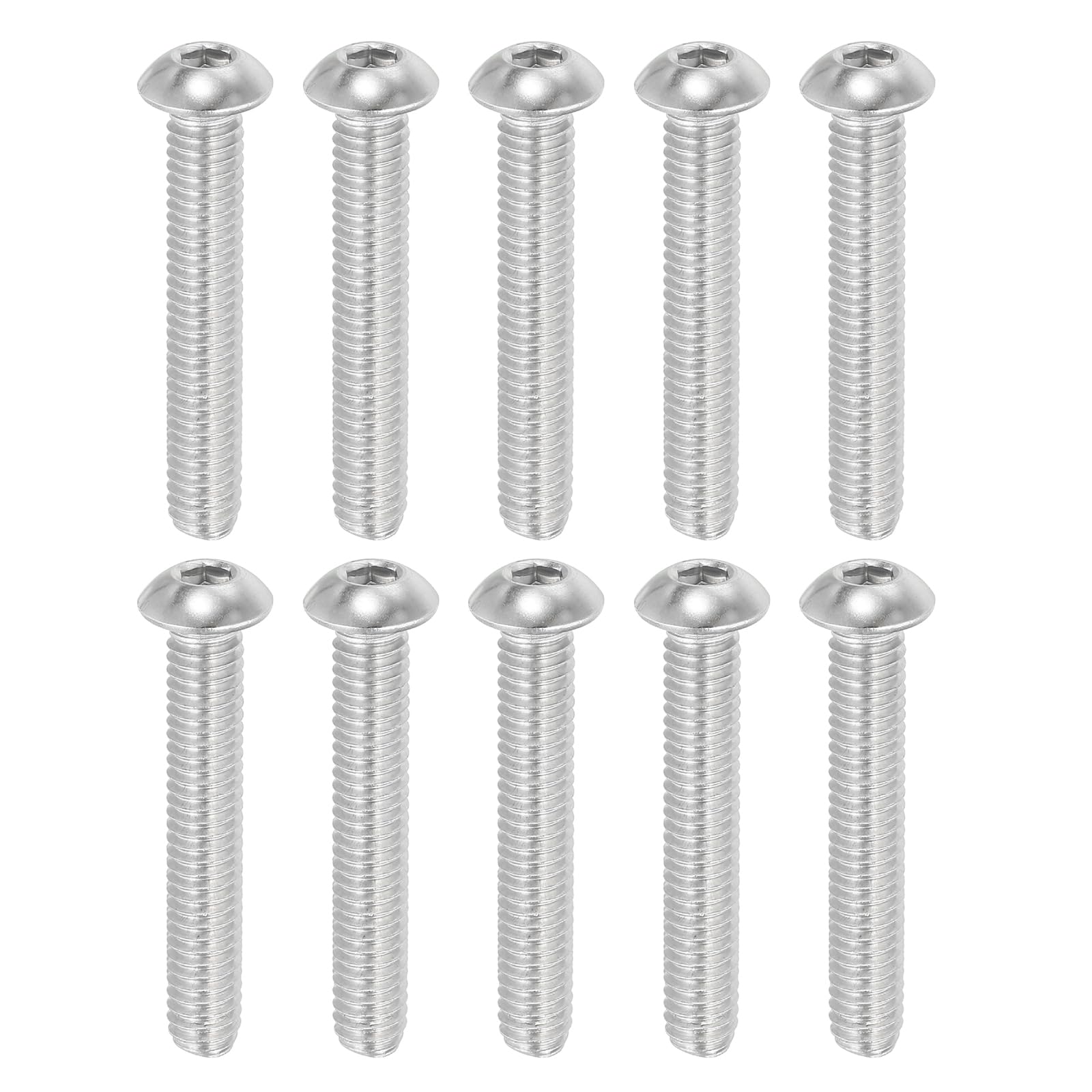 PATIKIL 5/16-18x2" Button Head Socket Cap Screws, 10 Pcs 304 Stainless Steel 18-8 Socket Cap Screw Bolts Allen Hex Drive Full Thread Fine Thread UNC