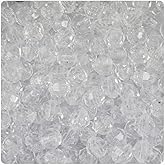 BeadTin Crystal Transparent 8mm Faceted Round Plastic Craft Beads (450pcs)