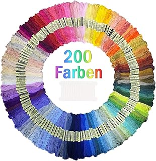 200 Farben Stickgarn Embroidery Floss Perfekt für Bracelets Stickerei Basteln Crafts Set 8M Threads Nähgarne Häkeln