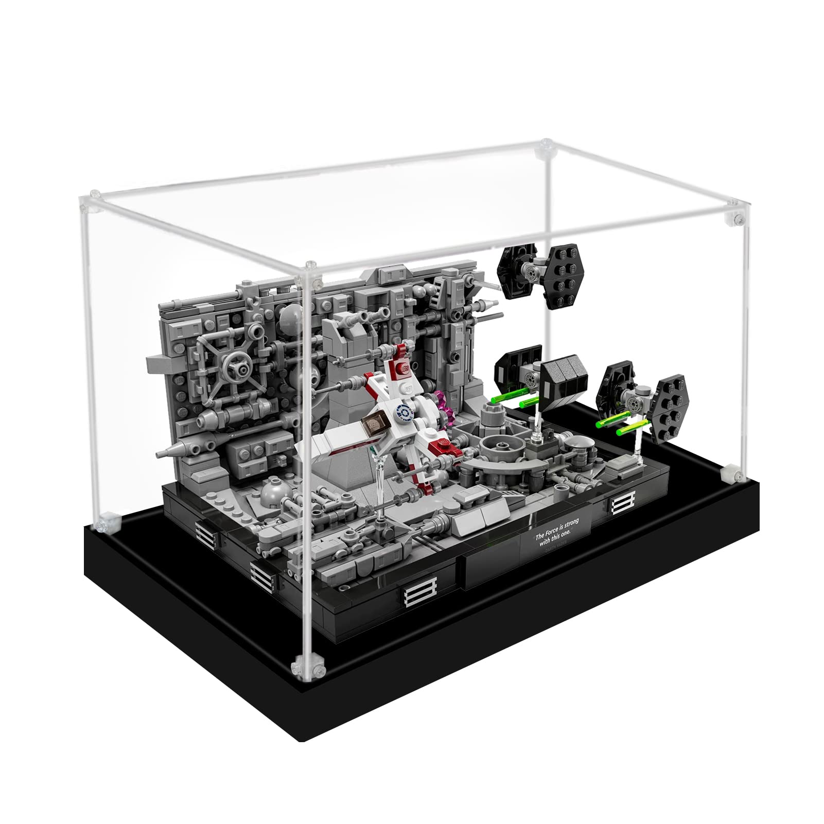 icuanuty Acrylic Display Case for Lego 75329 Death Star Trench Run Diorama / 75339 Trash Compactor, Dustproof Display Box for Models Collectables (Only Case) 26x20x14 cm