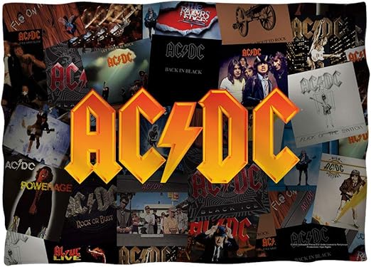 Amazon Com Acdc Albums Front Back Print Pillow Case 20x28 White Home Kitchen