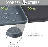 Coomazy Cat & Dog Feeding Mat Silicone Waterproof Bowl Tray Grey 18.9x11.8in view 5