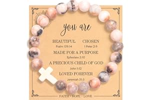 LAATUVA Christian Mothers-Day Gifts for Women, First Communion Confirmation Graduation Gifts Cross Bracelet, Inspirational Religious Birthday Bracelet for Her/Mom/Grandma/Daughter/Granddaughter/Friends/Sister/Godmother, Jesus Faith Jewelry