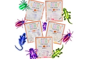 Funeta 30 Packs Glow in the Dark Critters, Halloween Party Favors Bulk ,Goodie Bag Fillers, Halloween Gifts for Kids, Treats Non Candy, Halloween Classroom Favors, Teal Pumpkin Project