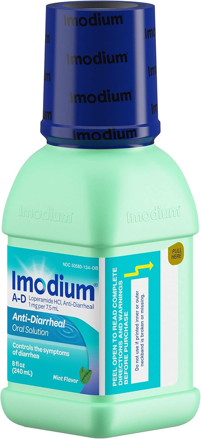 Imodium A-D Liquid Anti-Diarrheal Medicine with Loperamide Hydrochloride, Mint Flavor, 8 fl. oz: Health & Personal Care