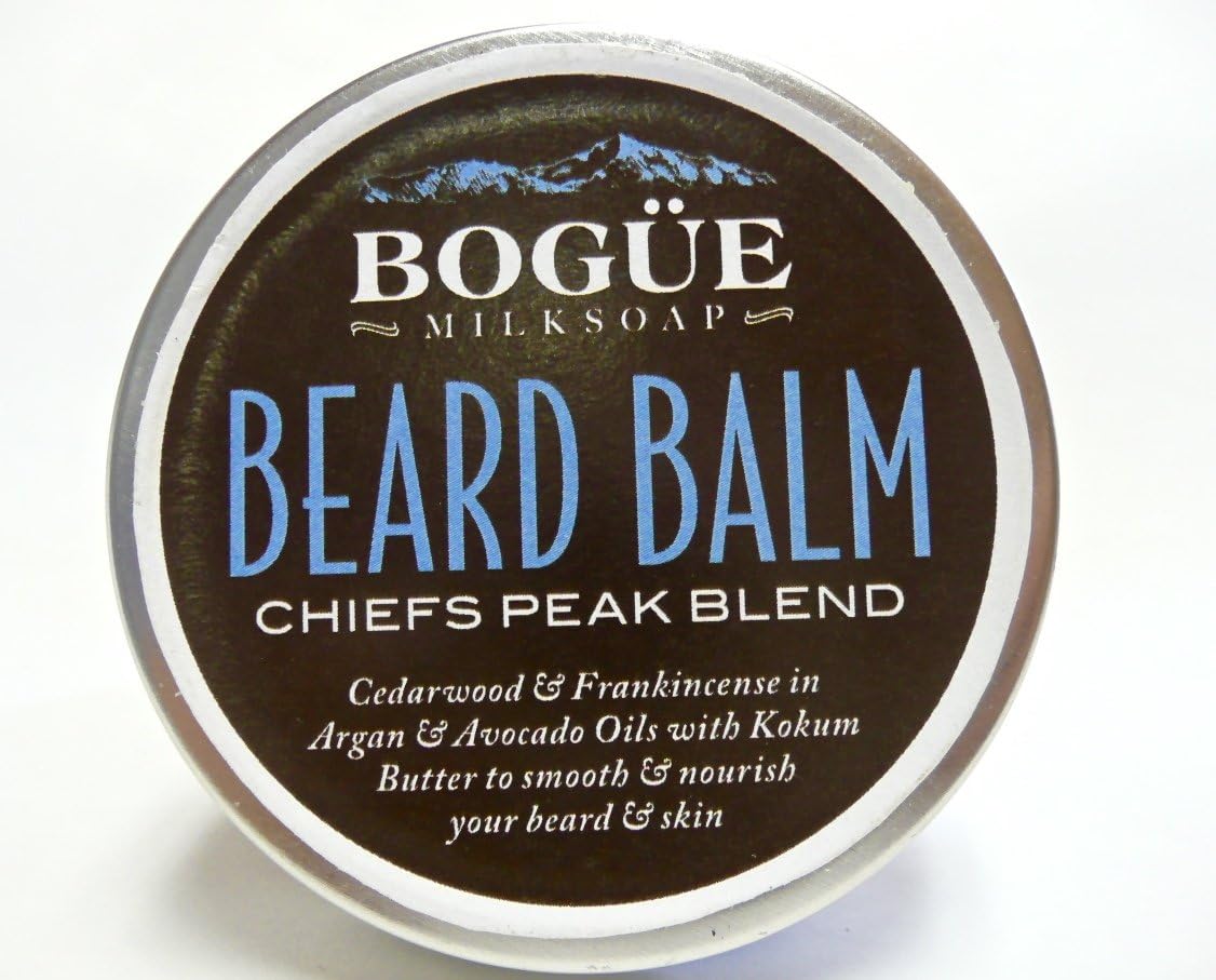 BEARD BALM- BOGUE Chiefs Peak Blend Cedarwood, Frankincense, & Rosemary with Argan, Avocado, Vitamin E, Kokum Butter & Bees Wax to Smooth & Nourish Your Beard & Skin.(50ml/1.7oz) balm
