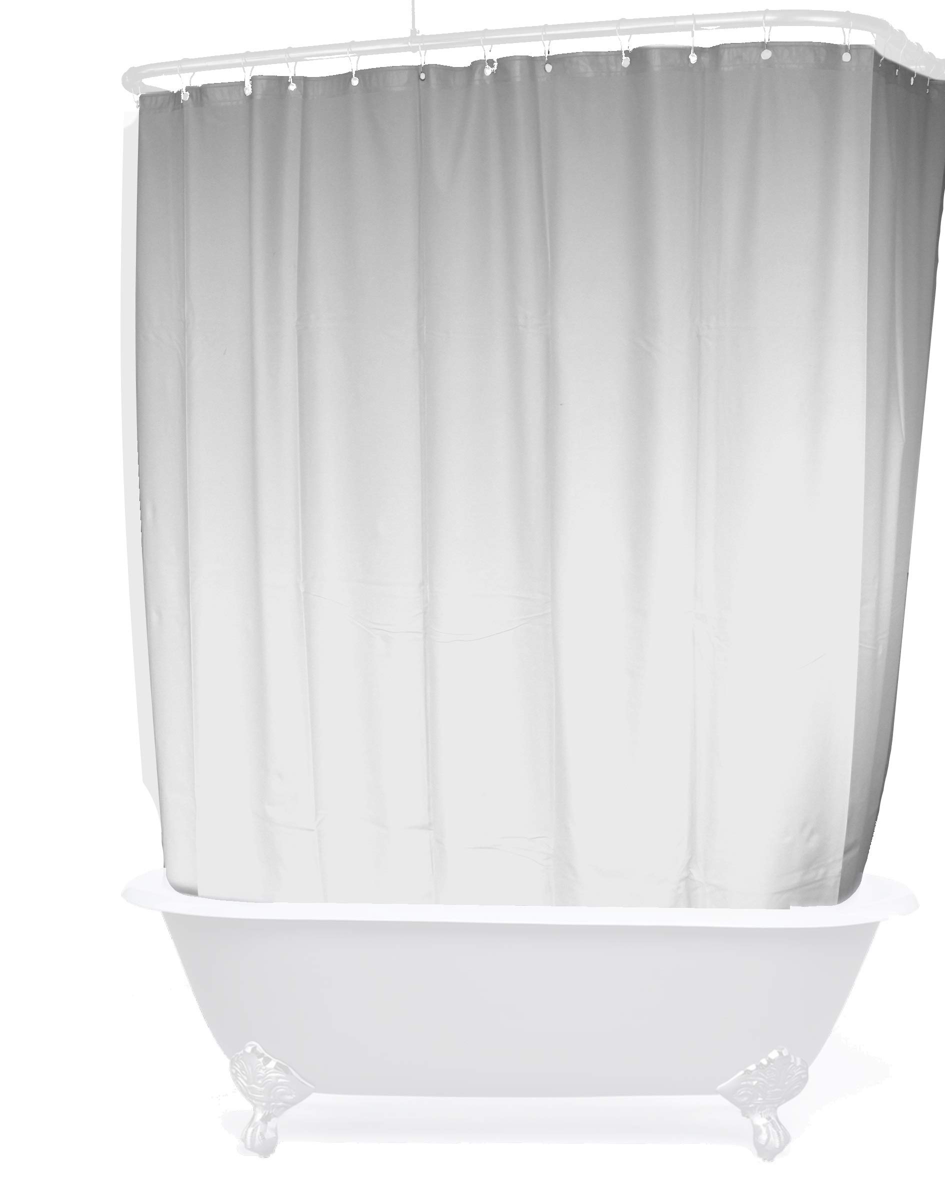 D&L Extra Wide Vinyl Shower Curtain for a Clawfoot Tub/White with
