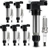UF569 Ignition Coil &amp;12622561 Double Iridium Spark Plug For Chevy Equinox | Malibu Traverse Impala/GMC Acadia Terrain Canyon/Buick Enclave LaCrosse Allure/Cadillac SRX CTS XTS ATS STS/Saturn/Suzuki