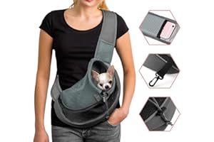 Pet Sling Carrier for Small Dogs Puppy Mesh Shoulder Bag Cat Dog Outdoor Holder Bag with Adjustable Padded Strap Hand Free Do