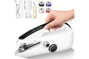 PIPOW Mini Sewing Machine Upgrade - Portable Handheld Electric Sewing Machine with Dual Speed & Power Modes - Quick Stitch for Home Travel DIY Repairs