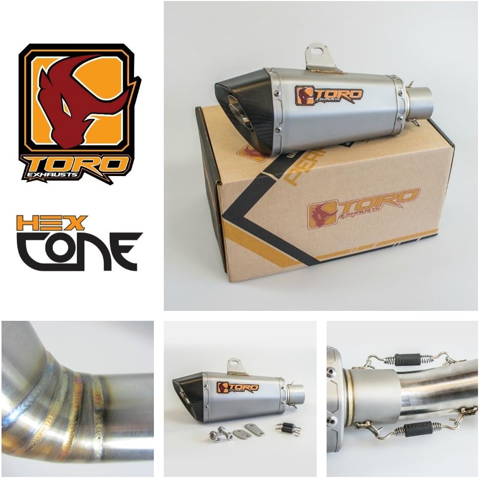 Toro T1 Hex Cone Stainless/Carbon Exhaust Kit compatible with Kawasaki Z1000 2010-20015
