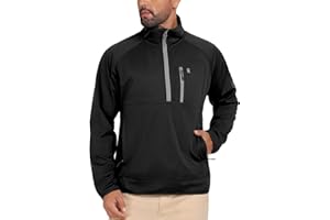 Little Donkey Andy Men's 1/2 Zip Pullover Golf Jacket for Men Waterproof Long Sleeve Athletic Shirts with 3 Pockets for MTB