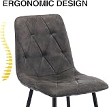 Artist Hand Set of 4 Dining Chairs Grey Faux Suede Upholstered Seats Solid view 7
