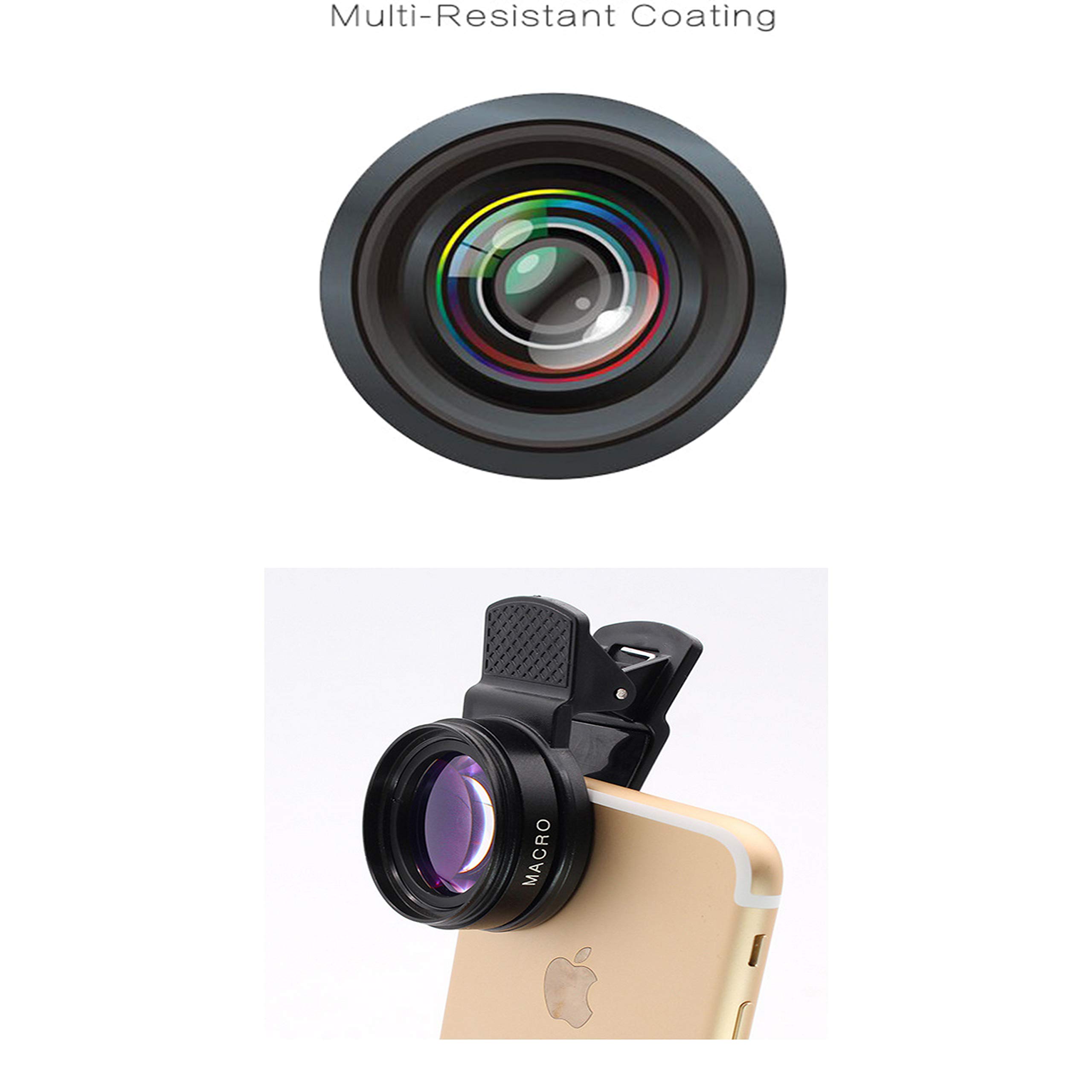 PIANUO Pro Lens Kit for iPhone and Android 0.45X Super Wide Angle Lens & 12.5X Macro Lens 2 in 1 HD Cell Phone Camera Lens Kit for iPhone X 8 7 6S 6S Plus 6 5S Samsung Android Smartphones