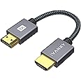 IVANKY Short 8K HDMI Cable 1 Foot/0.3M, High Speed HDMI 2.1 Cable, Supoort [4K@120Hz 8K@60Hz, HDR 10, 3D, HDCP 2.3, eARC], Braided HDMI Cord, Compatible with UHD TV, PS5, Xbox, Blu-ray, Monitor - 1FT