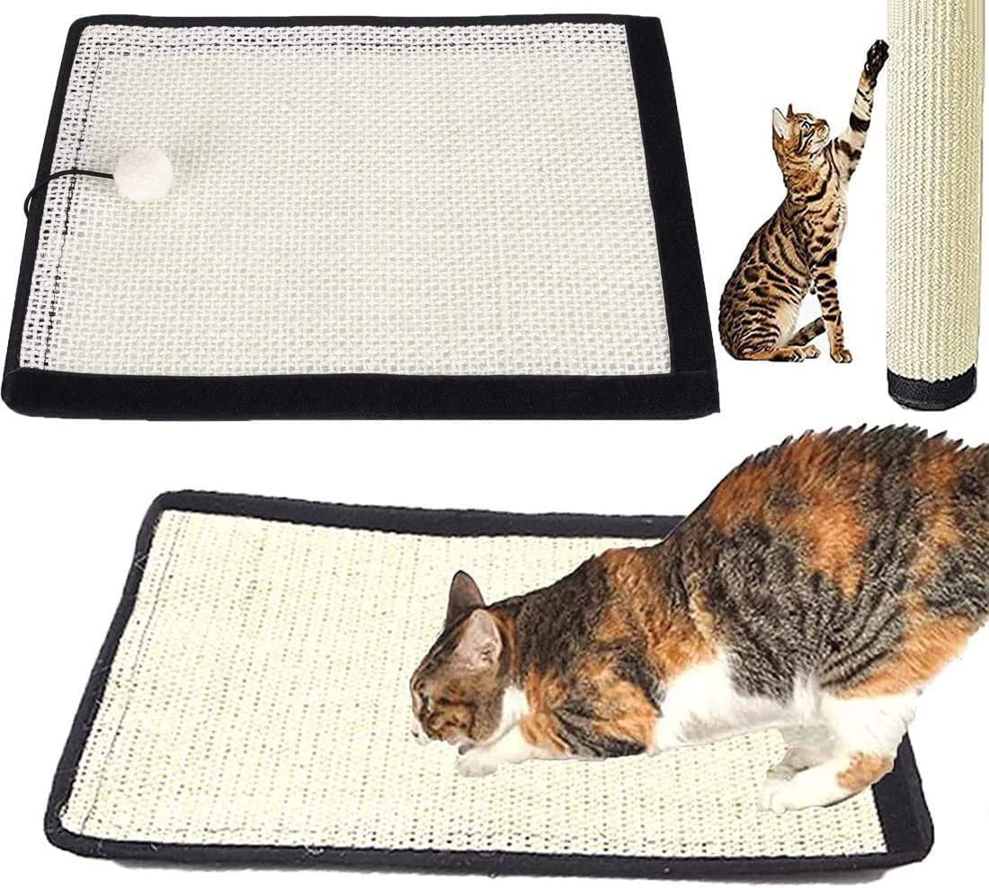 Cat Scratching Mat Sofa Furniture Protector Sisal Cat Scratching Post Play Toy Cat Scratcher Board Cat Kitten Claw Guard Indoor Furniture Table Chair Sofa Legs Protector