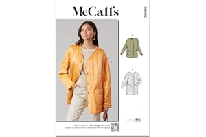 McCall's Misses' Loose Fitting Quilted Jacket Sewing Pattern Packet, Design Code M8560, 6-8-10-12-14, Multicolor