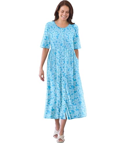 Woman Within Women's Plus Size Button-Front Essential Dress