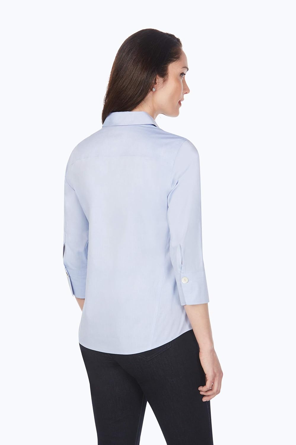 Foxcroft Women's Petite 3/4 Sleeve Paige Non Iron Shirt: Clothing
