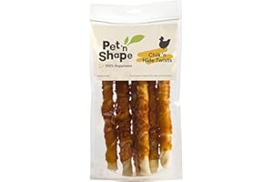 Pet 'n Shape Chik 'n Hide Twist - Chicken Wrapped Rawhide Natural Dog Treats, Large, 6 Count