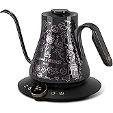 Cocinare Collab Collection Chanior Black Gooseneck Electric Kettle, ±0.5℉ Precise Temperature Control for Pour-Over Coffee & Tea, Quick Heating 1500W, Stainless Steel Interior, 0.9L