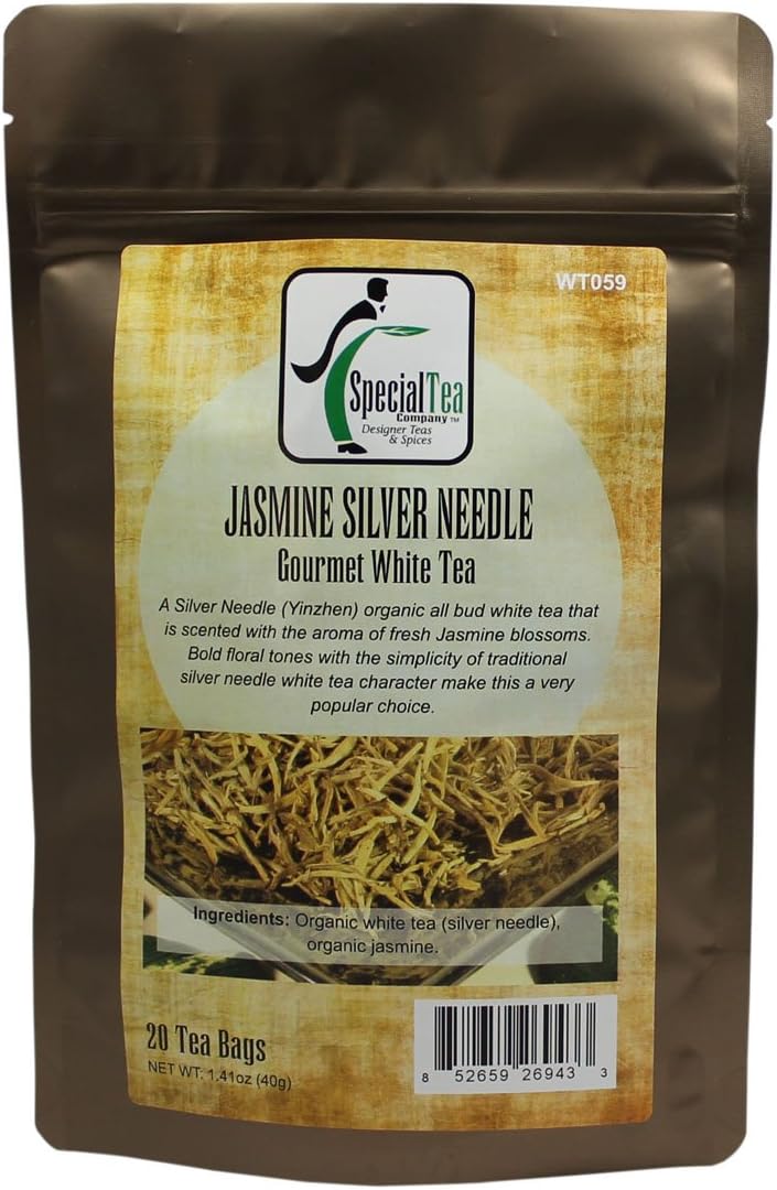 Jasmine Silver Needle Organic White Tea, 20 Tea Bags