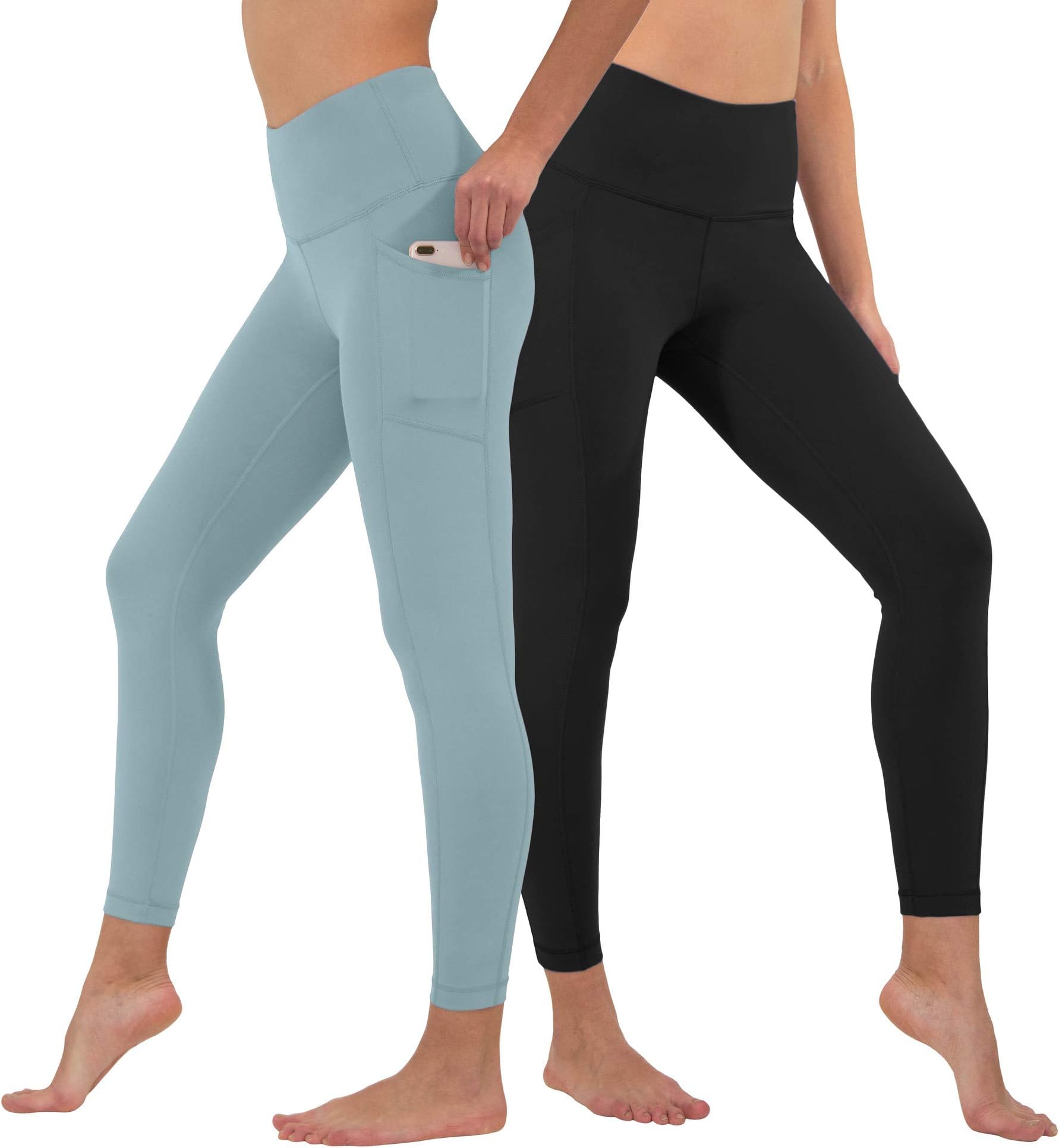 Yogalicious High Waist Ultra Soft Ankle Length Leggings with Pockets for Women