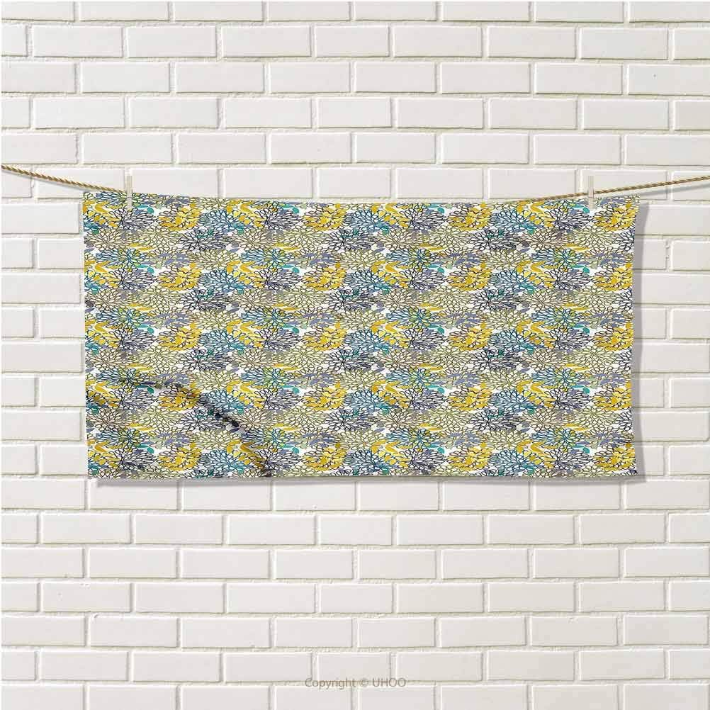 Alisoso Abstract Kids Bath Towels Foliage Leaves Pattern Use for Sports, Travel, Fitness, Yoga Custom Pattern W27x L54 Inch