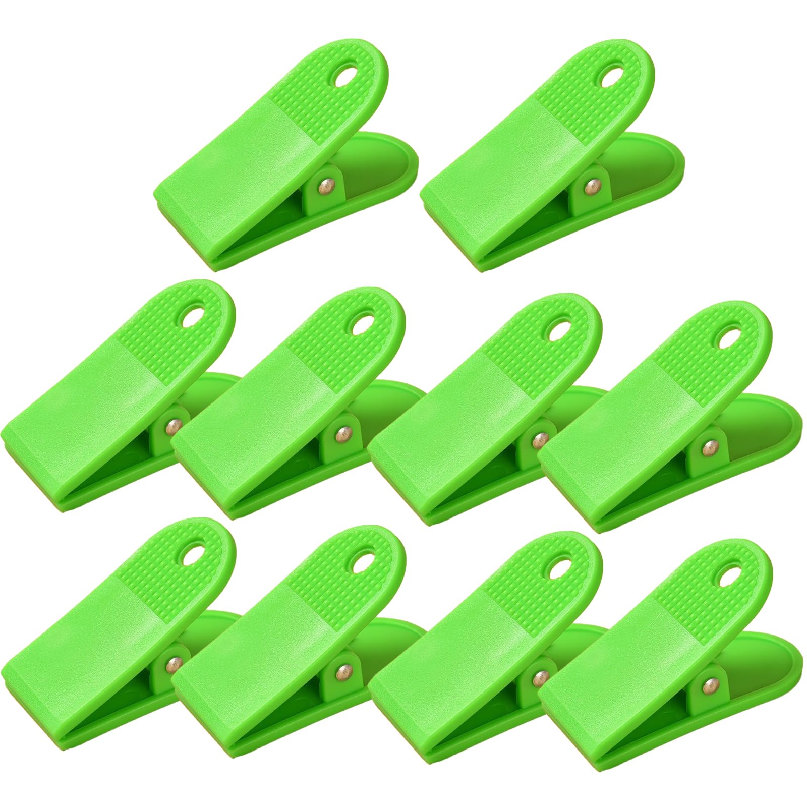 10 Pcs Bulldog Clips, 58mm Plastic Clips, Paper Binder Receipt Filing Memo Holder Clamps for Restaurants, Gyms, Locker Rooms, Office - Green