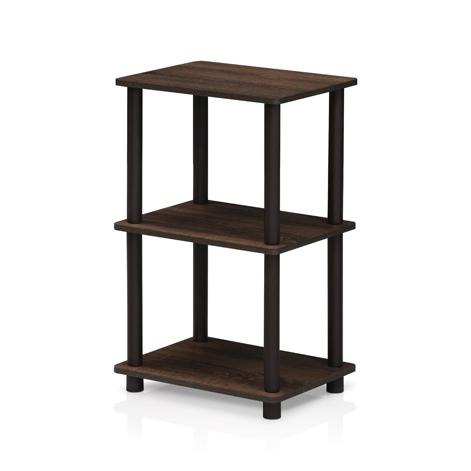 Furinno 16101WN/BR Turn-N-Tube 2 Space Shelf, Walnut/Brown