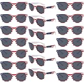 YQVIE Bulk American Flag Sunglasses for Adult Retro Independence Day Glasses UV400 Protection