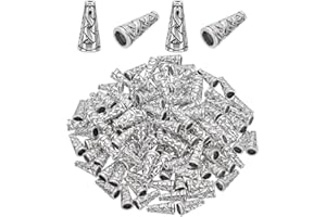 PH PandaHall 120pcs Cone Bead Caps Earring Cones for Jewelry Making, 18x8mm Tibetan Style Antique Silver Alloy Beads End Caps for Earring Necklace Pendants DIY Crafts Making, Hole: 1mm