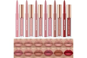 BestLand 12Pcs Matte Liquid Lipstick + Lip Liner Pens Set, One Step Lips Makeup Sets Pigment Velvety Nude Lip Stain Waterproof Long Wear Lip Gloss Make up Gift Set (Set C)