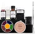 Depvision Halloween SFX Makeup Kit - Scar Wax with Spatula, Spirit Gum,Skin Wax Extension Oil,Scab Coagulated Blood, Stipple Sponges,Fake Blood,Bruise Wheel for Special FX,Halloween Theatrical Makeup