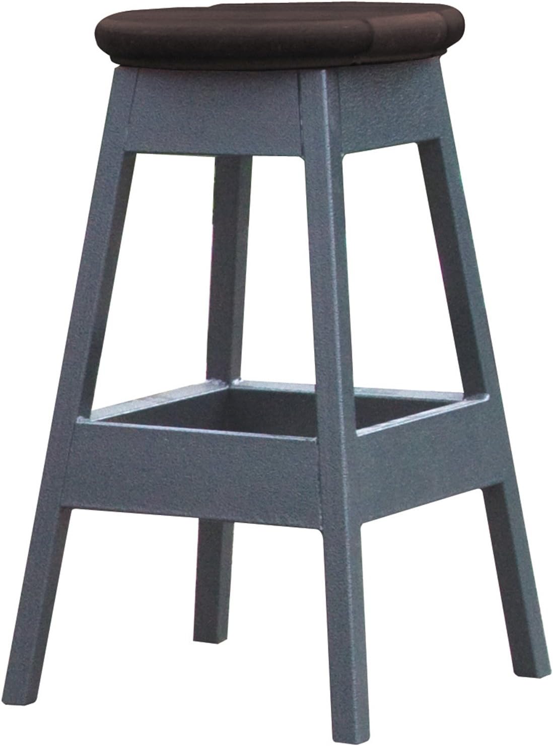 Cal Metro CM957-CSS 14" x 14" x 24" Bar Stool for Spa, 16 Gauge Welded Powdered Coated Metal Frame with Synthetic Wood, Smoke