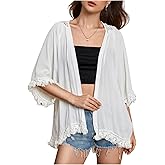 SweatyRocks Women's Tassel Kimono Fringe Cardigan Beachwear Cover up