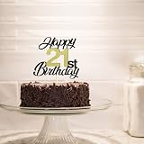 Sumerk Black Gold Glitter 21st Birthday Cake Topper Decorations for Boys Girls view 7