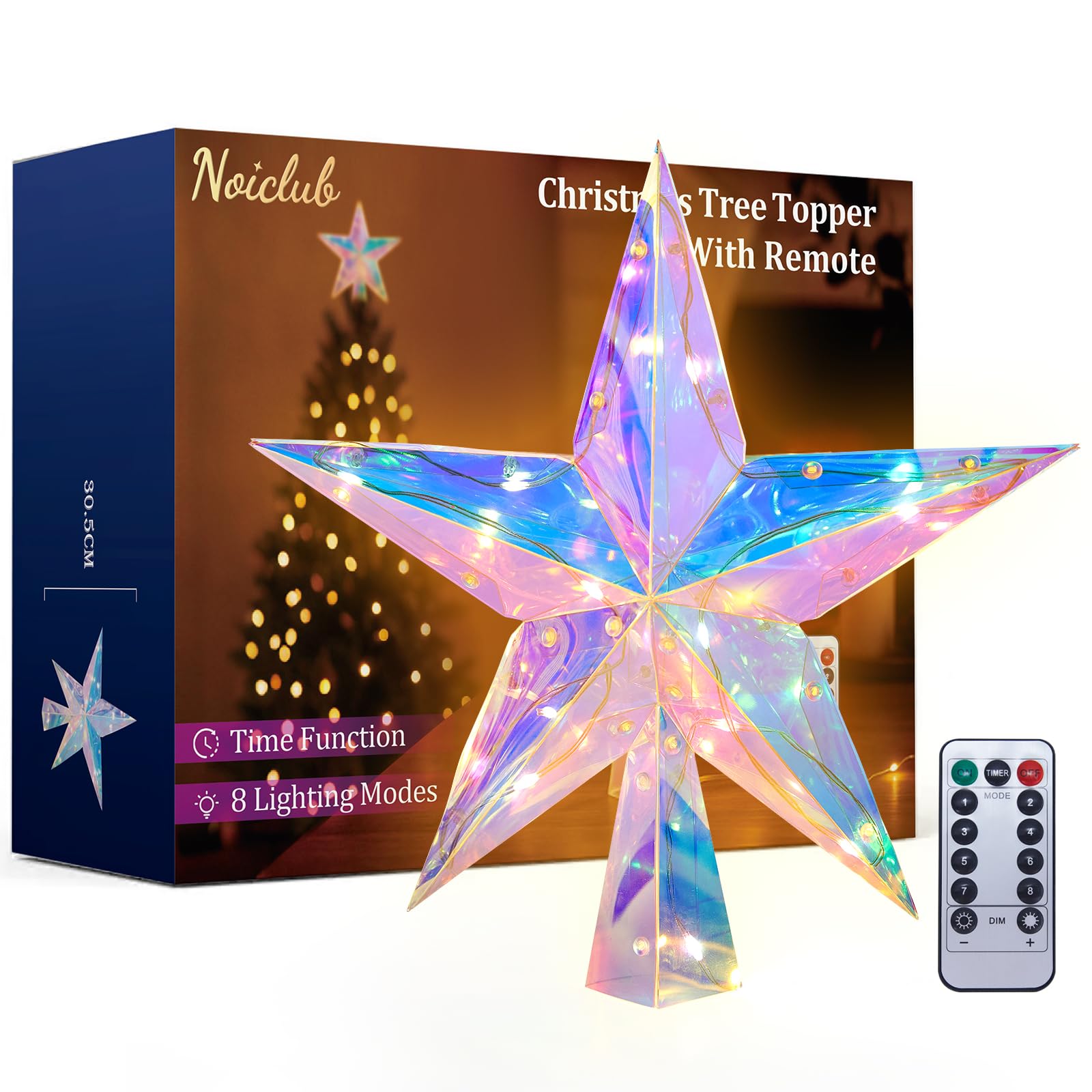 Photo 1 of **UNTESTED**
Christmas Tree Topper?11.8" PET Christmas Tree Star Topper Lighted with Remote Multicolour 20LED Lighted Treetop Decorate for Xmas Decorations Ornaments Holiday Party Indoor Decor
