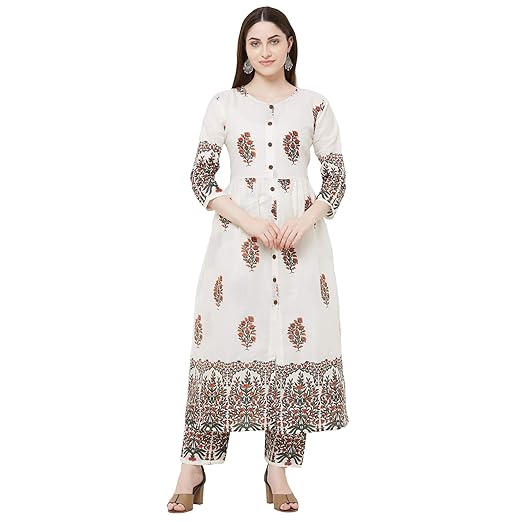 Womens cotton anarkali Salwar Suit Set